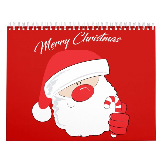 Calendário Papais noeis face - texto branco. (Capa)