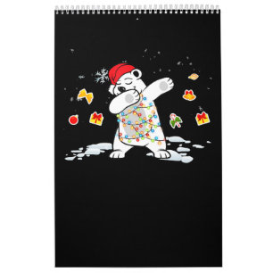 Calendário Papais noeis Luzes de Natal do Urso Polar suportam