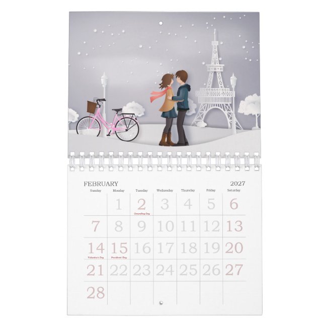 Calendário Papercut Love & Romance Casais (Fev 2027)