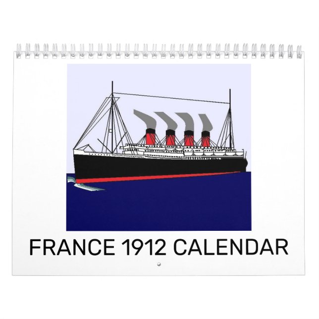 Calendário Paquebot France 1912 Calendar (Capa)