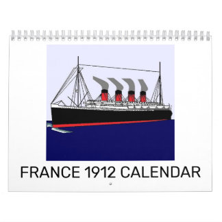 Calendário Paquebot France 1912 Calendar