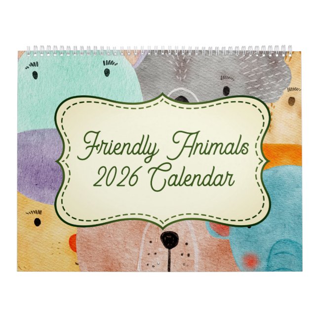 Calendário para Animais Amigáveis 2024 (Capa)