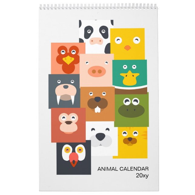 Calendário para Crianças de Animais (Capa)