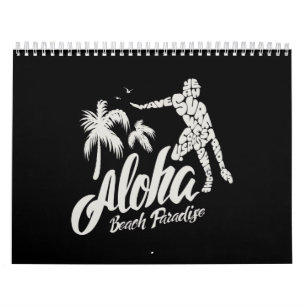 Calendário paraíso da praia de Aloha