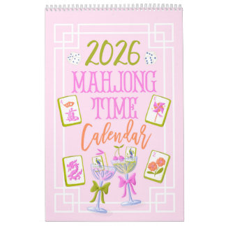 Calendário Parede do Tempo de Mahjong 2026 