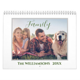 Calendário Parede editável de fotos da família CIY 20XX