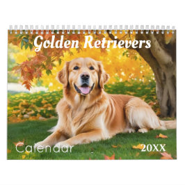 Calendário Paredes de Adoradores de Cães Retriever Golden Lin