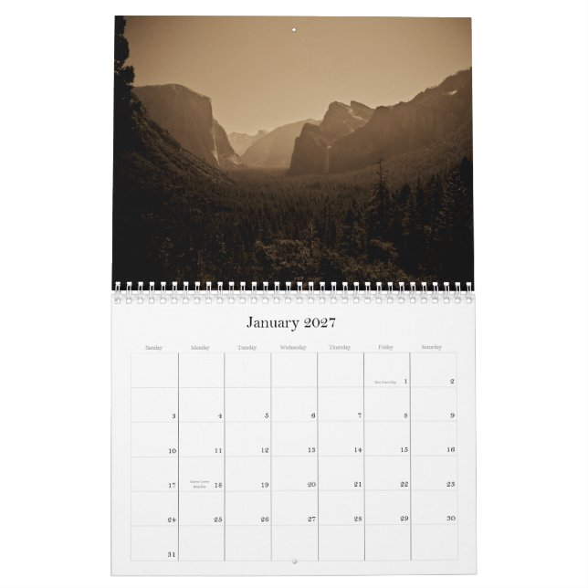 Calendário Parque nacional 2011 de Yosemite (Jan 2027)