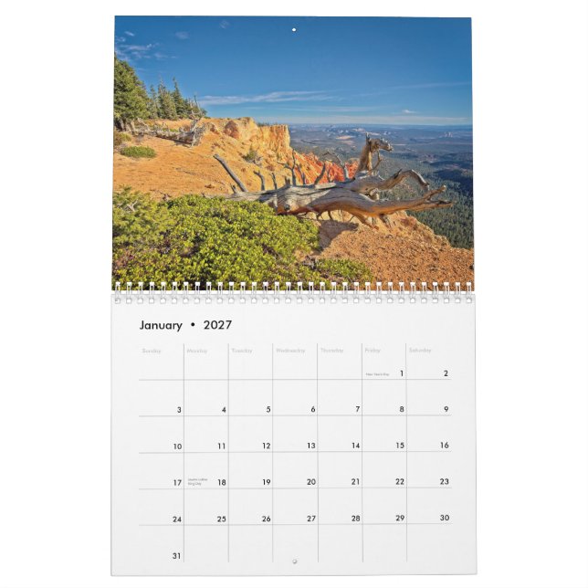 Calendário Parque Nacional Bryce Canyon (Jan 2027)