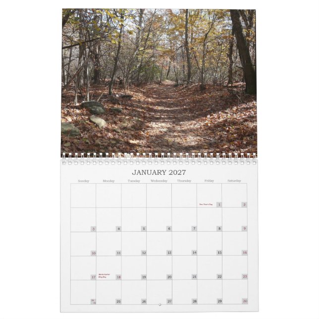 Calendário Parque nacional de Shenandoah (Jan 2027)