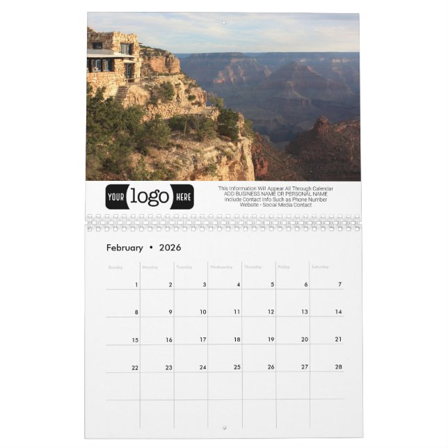 Calendário Parque Nacional Grand Canyon - Promocional (Fev 2026)