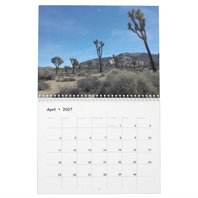 Calendário Parque Nacional Joshua Tree 2020 Calendar (Abr 2027)