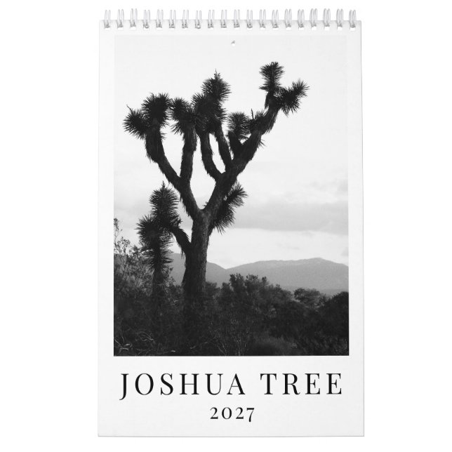 Calendário Parque Nacional Joshua Tree 2027 Parede Vertical (Capa)