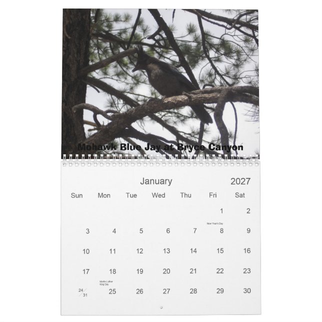Calendário Parques Nacionais Ocidentais (Jan 2027)