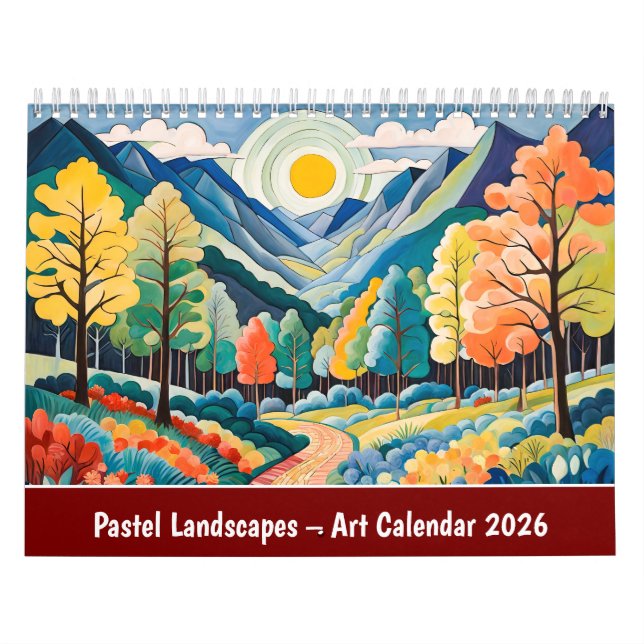 Calendário Pastel Landscapes – Art Calendar 2026 (Capa)