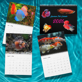 Calendário Peixes de Aquário Modernos 2026 Foto Personalizada