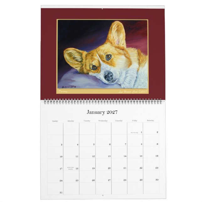 Calendário Pembroke Welsh Corgi Calendar Love Corgi (Jan 2027)