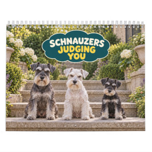 Calendário Pensamentos Divertidos de Schnauzers Julgando Você