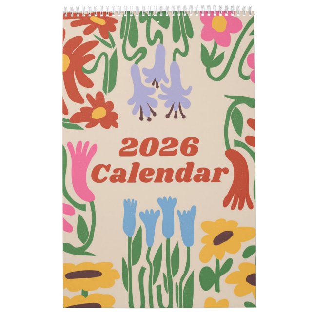 Calendário Pequeno de Uma Página de 2026 – Limpo e (Capa)