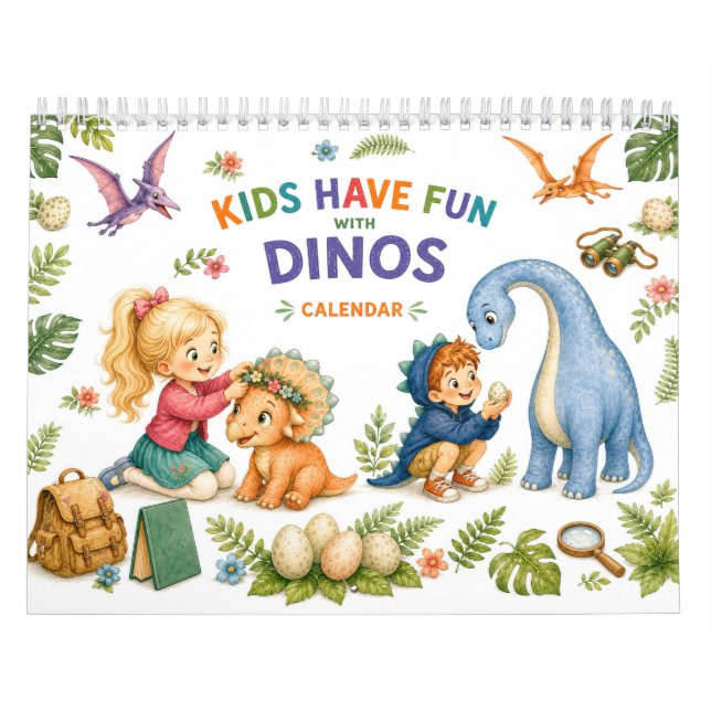 Calendário Pequenos Exploradores & Dinossauros Fofos – Parede (Capa)