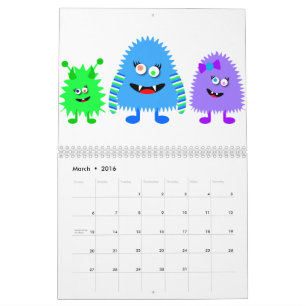 Calendário Pequenos Monstros Bonitos
