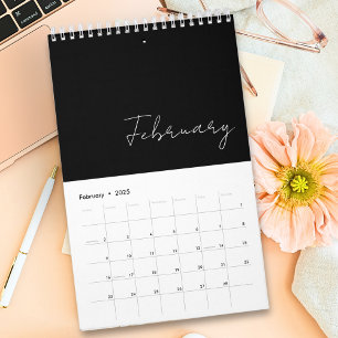 Calendário Personalização da Tipografia de Script Mínimo Bran