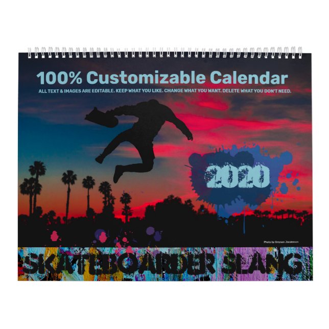 Calendário Personalização do Skaterboarder Slang (Capa)