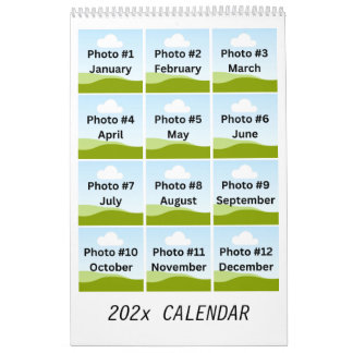 Calendário Personalização minimalista da colagem de fotos mod