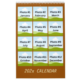 Calendário Personalização minimalista da colagem de fotos mod