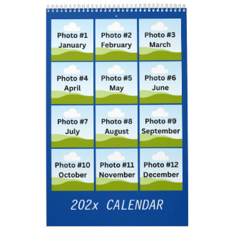 Calendário Personalização minimalista da colagem de fotos mod