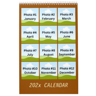 Calendário Personalização minimalista de colagem de fotos mod