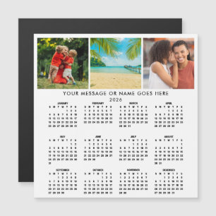 Calendário Personalizado 2026 com 3 Fotos em Colag