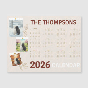 Calendário Personalizado 2026 com Gato Sazonal