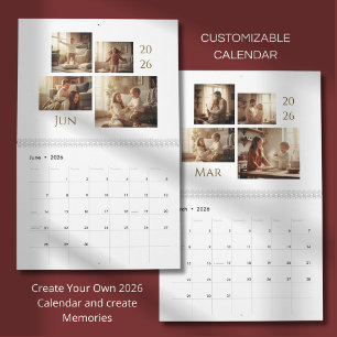 Calendário Personalizado 2026 Moderno & Elegante