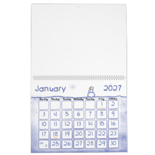 Calendário Personalizado 28 cm C x 36 cm L Pintado Temporadas