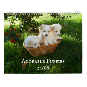 Calendário Personalizado Adorável de Puppies