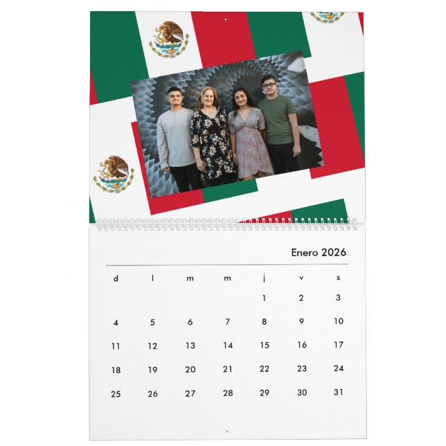 Calendário Personalizado Bandera do México 2026 (Jan 2026)