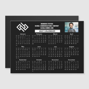 Calendário Personalizado da Empresa 2027 Preto Ímã