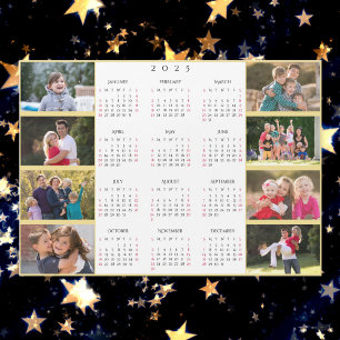 Calendário Personalizado da Família Colagem de Fot