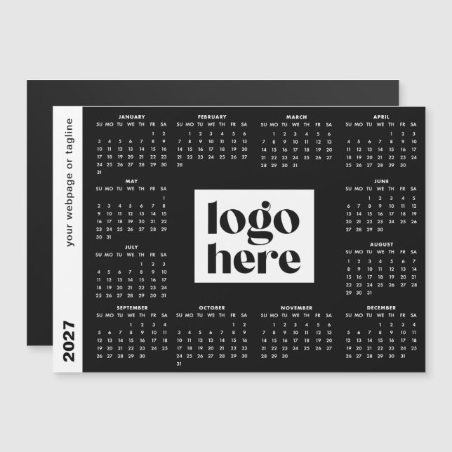 Calendário Personalizado de 2027 com Cor da Empres (Frente/Verso)