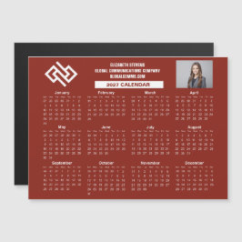 Calendário Personalizado de 2027 da Empresa Vermel