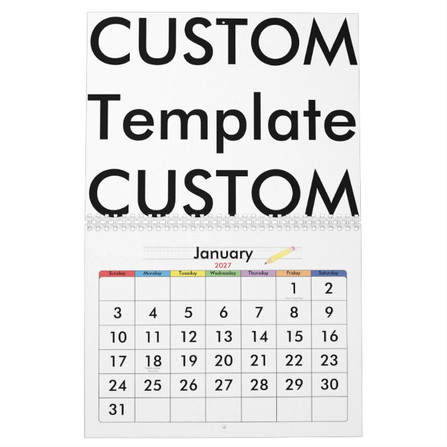 Calendário Personalizado de 2 Páginas, PERSONALIZA (Jan 2027)