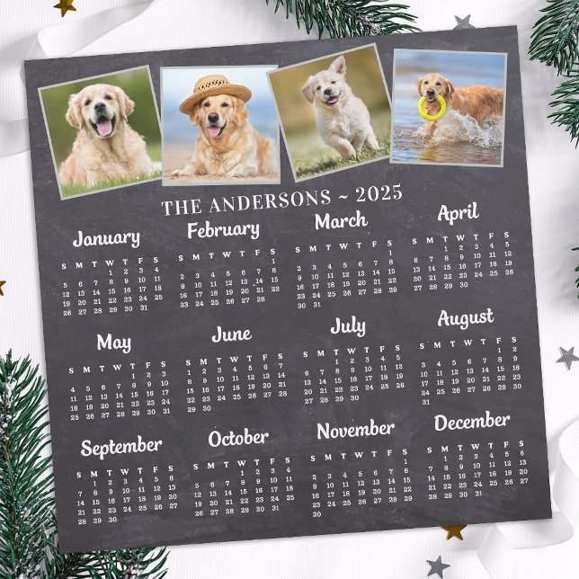 Calendário Personalizado de 4 Quadros Fotográficos (Criador carregado)