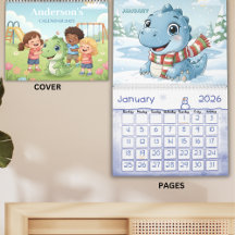 Calendário Personalizado de Aventura dos Dinossaur