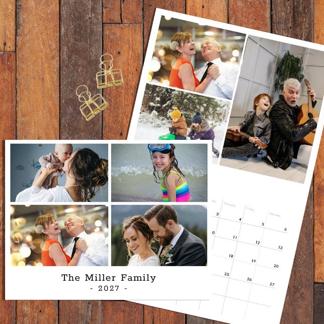 Calendário Personalizado de Colagem de Fotos da Fa (Criador carregado)