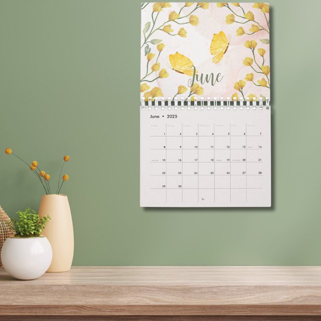 Calendário Personalizado de Florais de Cor de Água (Criador carregado)