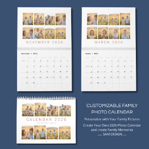 Calendário Personalizado de Fotos da Família 2026