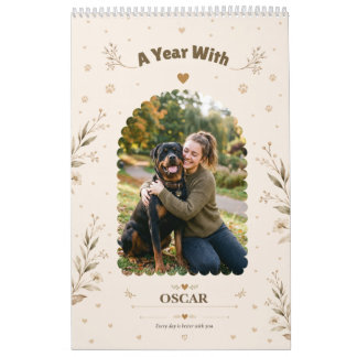 Calendário Personalizado de Fotos de Cachorro Botâ