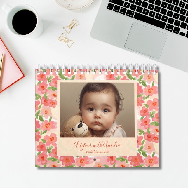 Calendário Personalizado de Fotos do Bebê – Presen (Baby Photo Calendar Gift for Grandparents, Aunts, and Uncles)