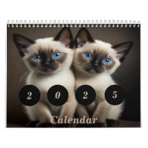 Calendário Personalizado De Gatinhos Siameses Para